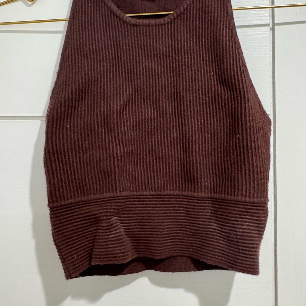 House of Harlow 1960 Brown Ribbed Crop Top